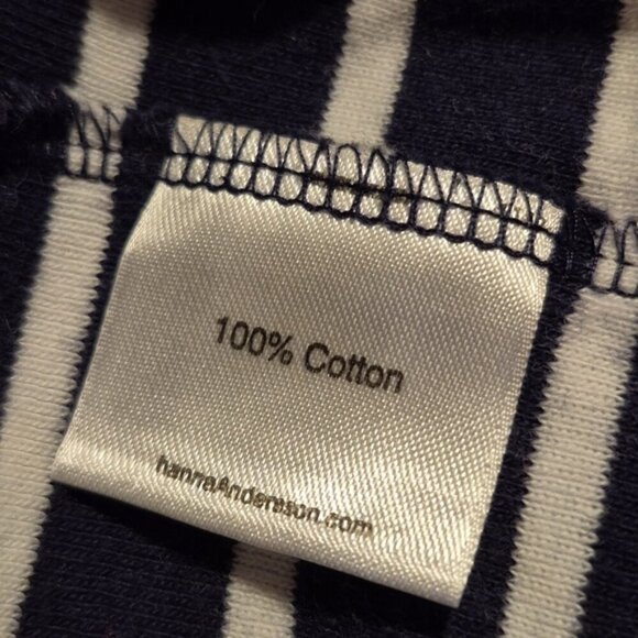 Hanna Andersson girls size 110 or 5 dress, blue & white stripe sleeveless - Picture 4 of 5